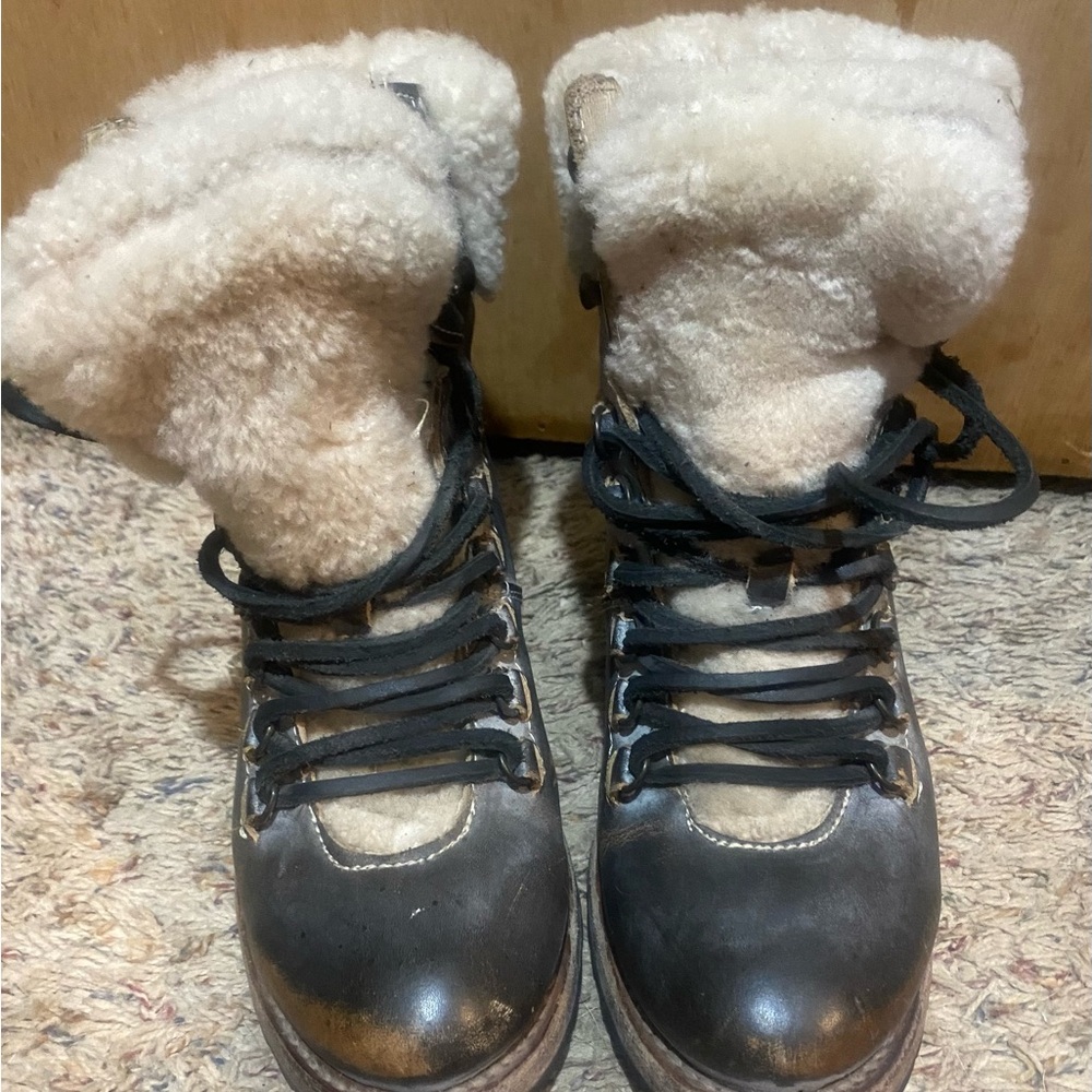 Freebird by Steven Cream Ankle Booties with Sherpa Lining